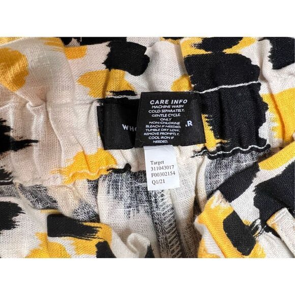 Who What Wear Linen Paperbag Shorts Yellow Animal Print sz XS NWOT - Picture 12 of 13